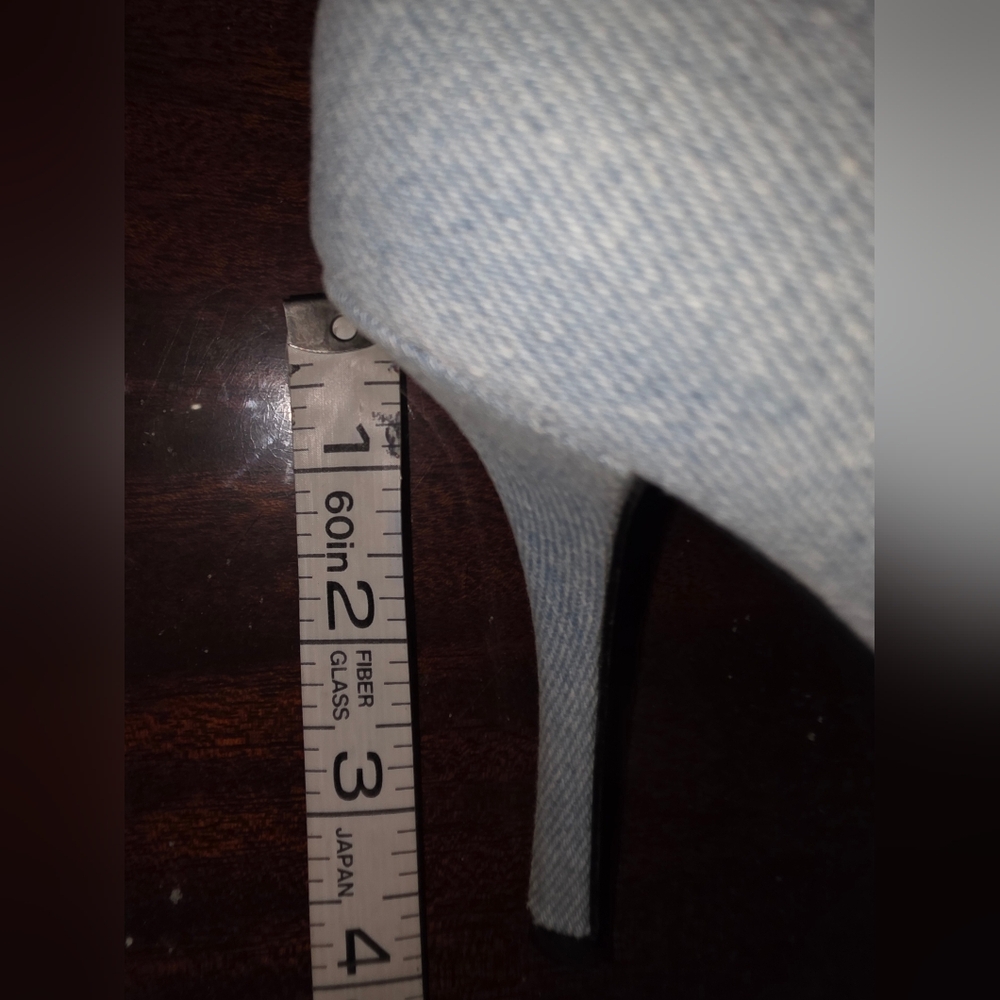 New w/out Box Zara Light Denim Blue Pumps Heels Size 8 - Picture 5 of 6